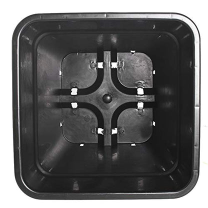 10-Pack 5 Gallon Square Plant Nursery Pot Grow Pots Black Nursery Container - size: 5 Gallon