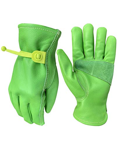 (1 Pair) Leather Gardening Gloves for Men/Women | Thorn and Cut Proof Garden Work Gloves