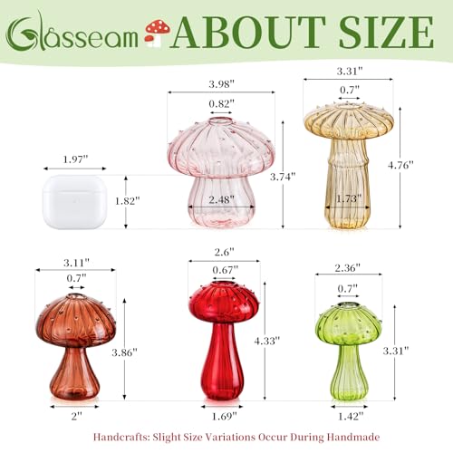 Glasseam Mushroom Plant Propagation Station: 10 Pcs Glass Mini Terrarium - color: Colorful, size: 10