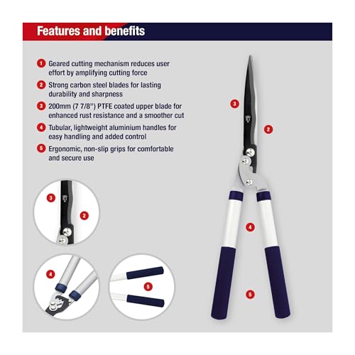 Spear & Jackson 8170RS/11 Razorsharp Geared Hedge Shears, Steel - style: Geared Shears