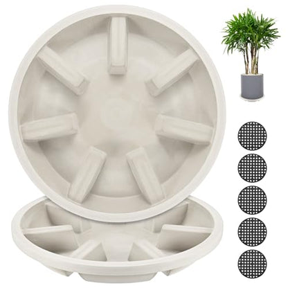 M METERXITY 2-Pack Plant Saucer, 10.04 Inch/25.5 cm Plastic Plant Trays Thicker for Pots/Indoor/Outdoor/Water Drainage and Protection, Flowerpot Drip Tray [Mocha] - color: Mocha