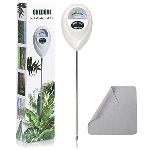 ONEDONE Moisture Meter, Soil Moisture Meter with Cleaning Cloth for House Plants, Gardening, Farming, Indoor and Outdoor Plants