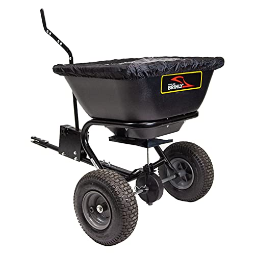 Brinly BS26BH-A Tow Behind Broadcast Spreader with Universal Hitch, 125 lb. - Deluxe Matte Black - color: Deluxe Matte Black