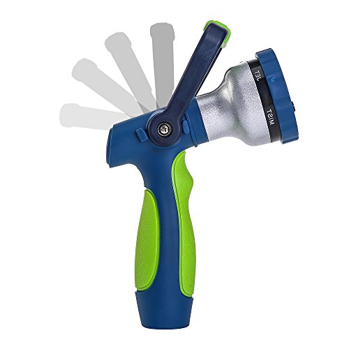 GREEN MOUNT New Patent Garden Hose Nozzle, Heavy Duty Water Nozzle, High Pressure Fireman Style Nozzle with Ergonomic Handle for Lawn and Garden Watering - color: Green