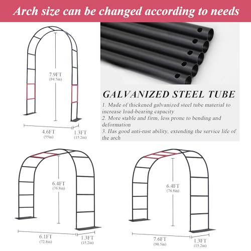 Thickened Tube Garden Arch Trellis - Metal Garden Arbor for Climbing Plants