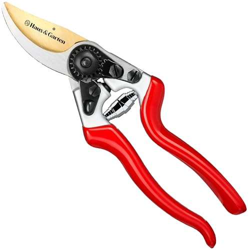 Haus & Garten EnduroPRO Ergonomic Bypass Pruners - Professional Titanium Garden Shears - Heavy Duty Hand Pruning Scissor, Tree Trimmer, Gardening Tool, Branch, Hedge, Rose, Shrub & Bush Clippers - style: EnduroPRO