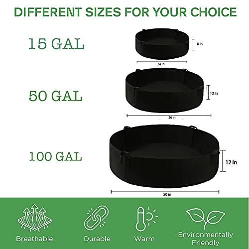 ZtohPyo 15 Gallon Plant Grow Bags, Round Fabric Raised Garden Beds Planter Pots with 2 Handles,Durable Breathe Cloth Planting Bed Gardening Container to Grow Vegetables for Outdoor Plants - size: 1-pack 15 Gallon