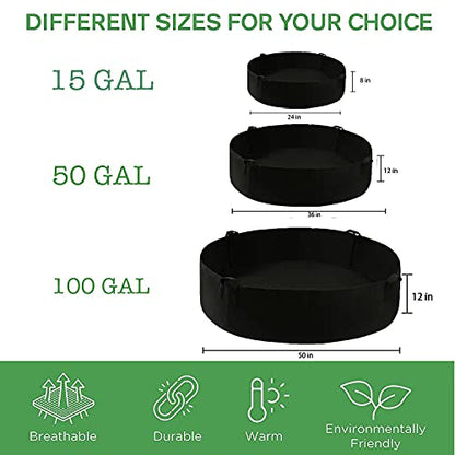 ZtohPyo 15 Gallon Plant Grow Bags, Round Fabric Raised Garden Beds Planter Pots with 2 Handles,Durable Breathe Cloth Planting Bed Gardening Container to Grow Vegetables for Outdoor Plants - size: 1-pack 15 Gallon