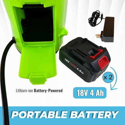 Battery Powered Backpack Sprayer-18V Dual Battery 2.6 Gal, Adjustable 0-100 PSI Pressure, 7 Nozzles, Telescopic Wand, Electric Sprayer, Lawn & Garden Use - color: Model1-Two Battery-2.6 Gal