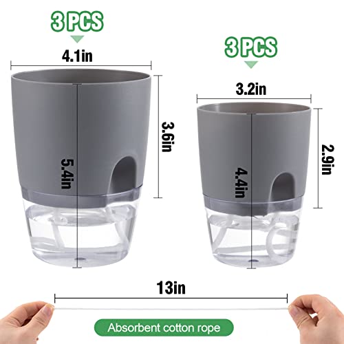 Aulock 6 pcs Self Watering Plant Pots for African Violet, 4.1/3.2 in
