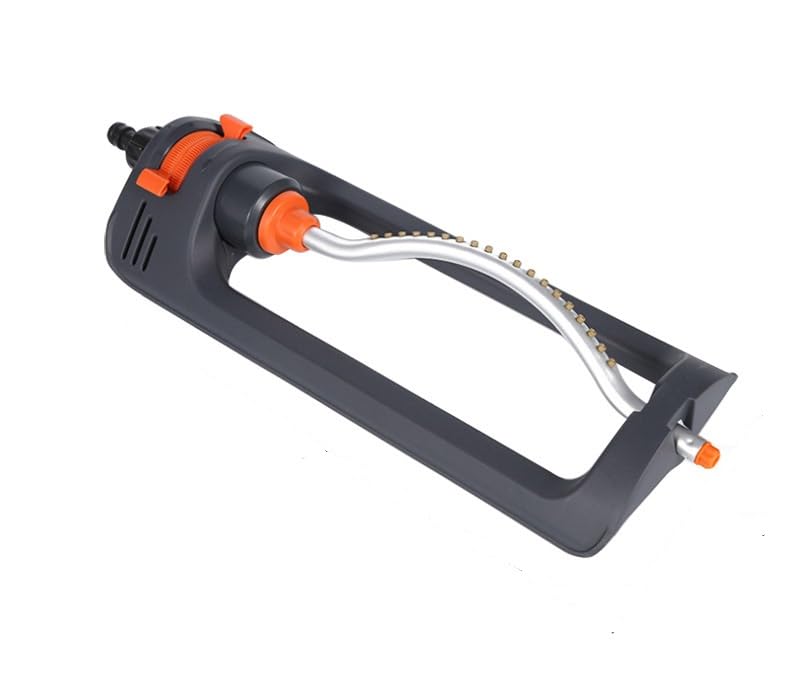 Oscillating Lawn Sprinkler with 19 Hole Brass Nozzles, Covers up to 8-10m, Includes Spray Jet Cleaning Needle