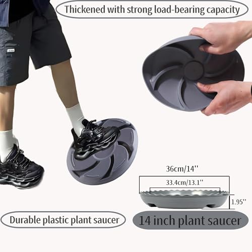 Prettyia Plant Pot Tray and Plant drip Tray Pot Saucers - size: 14 inch 2Pack