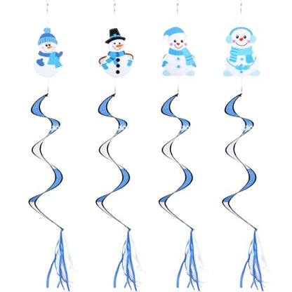 Beeveer 4 Pcs 51" Snowman Wind Socks Winter Outdoor Nylon Windsock - style: Sonwman
