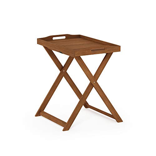 Furinno TIOMAN Outdoor Patio Tray Table, Natural - size: Large Folding Tray Table