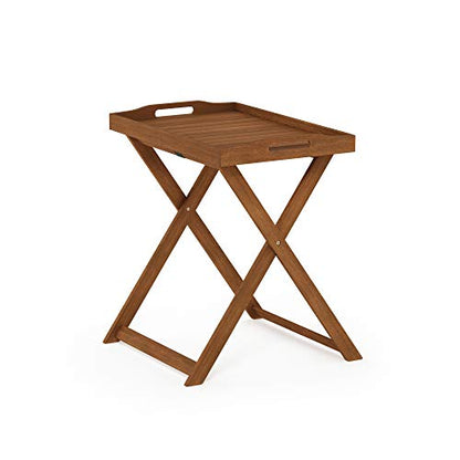 Furinno TIOMAN Outdoor Patio Tray Table, Natural - size: Large Folding Tray Table