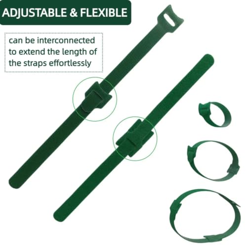 100Pcs 10-Inch Green Adjustable Plant Ties, Christmas Garland Ties - size: 10 in x 0.5 in