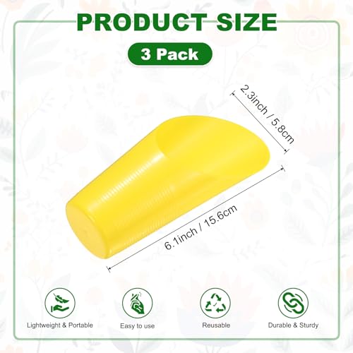 M METERXITY 3-Pack Bonsai Soil Scoops, Plastic Garden Soil Scoops Bucket Shovel Potting Scoopers for Transplanting/Flower Planting/Plant Succulent, Colorful Small Gardening Tools [Yellow] - color: Yellow