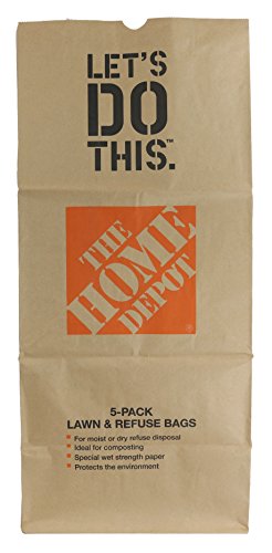 Home Depot Heavy Duty Brown Paper 30 Gallon Lawn and Refuse Bags for Home and Garden (70 Lawn Bags) - size: 1 Count (Pack of 70)