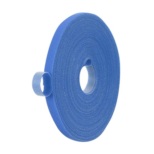 PATIKIL 0.4" x33FT Hook and Loop Tape Double-Sided Nylon Strips Blue - color: Blue, size: 0.4"x33FT