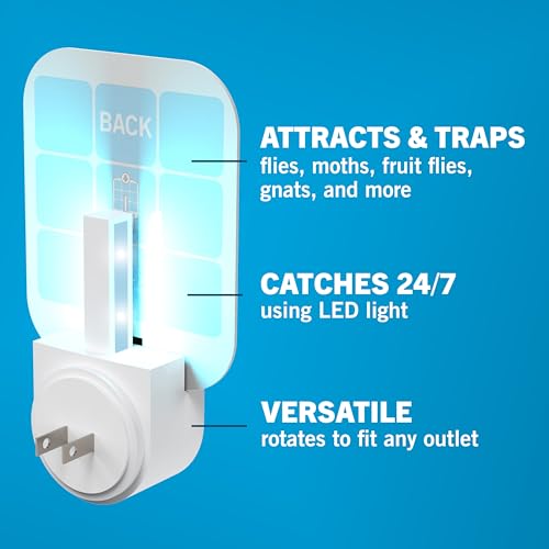 Safer Home Flying Insect Trap, Plug-in Fruit Fly Trap for Indoors, 2-Pack - size: 2 Traps + 2 Glue Cards