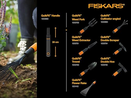 Fiskars QuikFit Weed Extractor, Narrow Head, Width: 3.5 cm, Steel Head, Black/Orange, 1000731 - style: Weed extractor