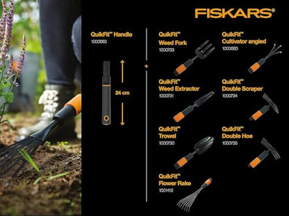 Fiskars QuikFit Weed Extractor, Narrow Head, Width: 3.5 cm, Steel Head, Black/Orange, 1000731 - style: Weed extractor