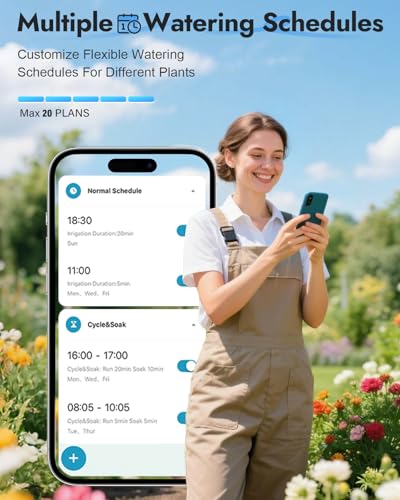 WiFi Water Timer Brass Inlet, 1-Zone Smart Hose Faucet Timer App & Voice Control via 2.4GHz WiFi, Sprinkler Timers w/Auto/Manual/Rain Delay Modes for Garden/Lawn, Works with Alexa & Google Assistant - size: WiFi