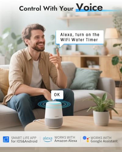 WiFi Sprinkler Timer, WiFi Water Timer for Garden, Smart Hose Timers with Hub Support 2.4GHz, App/Voice Control Work with Alexa & Google Assistant, Rain Delay & Manual Watering,for Yard Lawn Plant - size: WiFi Water Timer
