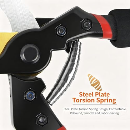 Heavy Duty Titanium Bypass Pruning Shears, Sharp Garden Clippers with Ergonomic Non-Slip Handle, Professional Hand Pruners for Tree Branches, Flowers, Shrubs & Gardening