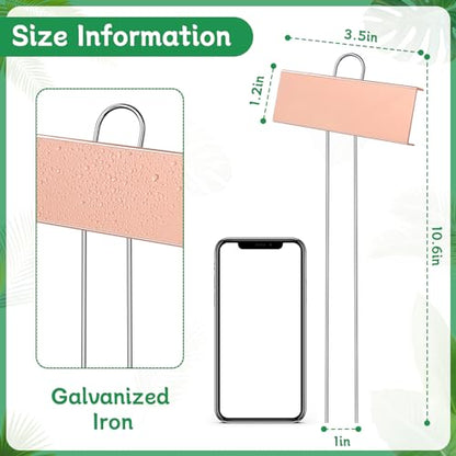 WSICSE 50-Pack Metal Plant Labels, 10.6In Rose Gold Garden Markers with Pen - color: Gold