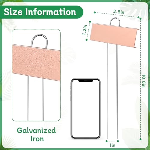 WSICSE 50-Pack Metal Plant Labels, 10.6In Rose Gold Garden Markers with Pen - color: Gold