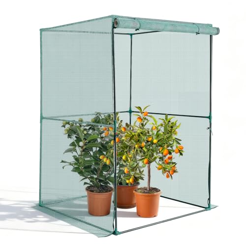 VEVOR Crop Cage, 3.9 x 3.9 x 5.9 ft Plant Protection Tent with Zippered Door, Wind-Resistant Tall Crop Cage, Easy to Install, Outdoor Raised Bed Cover, Tomato Plant Netting for Garden Patio Lawn - style: 3.9 x 3.9 x 5.9Ft-Square
