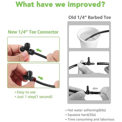 22Pcs Quick Connect Drip Irrigation Fittings Kit for 1/4" Tubing - size: 22PCS irrigation accessories