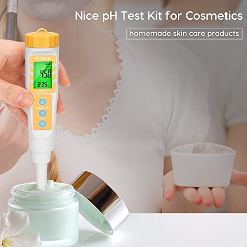 YINMIK Food pH Meter Digital pH Tester Spear pH Probe pH Reader for Canning - color: Yellow