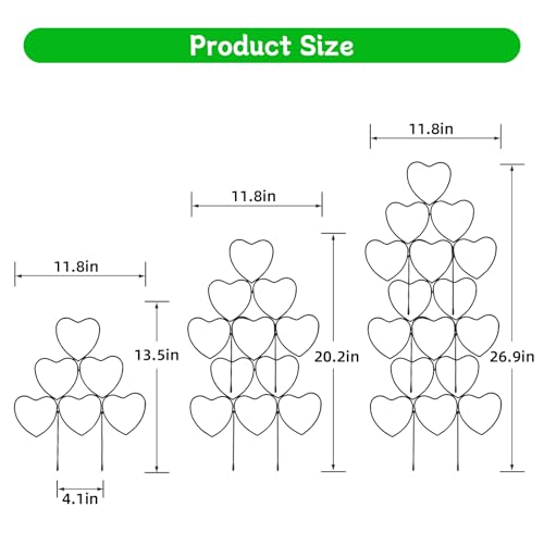 Trellis for Climbing Plants Indoor, Stackable Garden Trellis for Potted Plants, Small House Plant Trellis for Vine Ivy Flower Plant Support Outdoor DIY Metal Trellis 3 Pack, Black