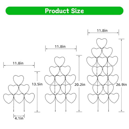 Trellis for Climbing Plants Indoor, Stackable Garden Trellis for Potted Plants, Small House Plant Trellis for Vine Ivy Flower Plant Support Outdoor DIY Metal Trellis 3 Pack, Black
