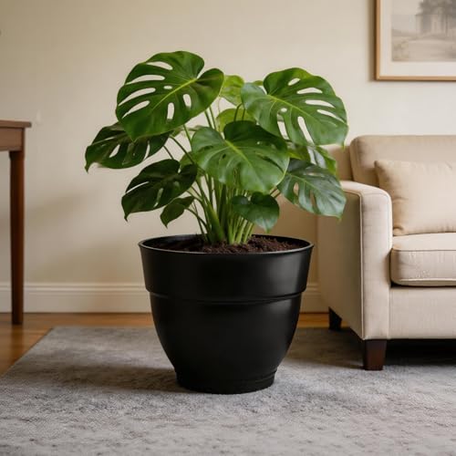 4 Pack 16 Inch Large Plant Pots,Plastic Planters for Outdoor Plants - size: 16 inch