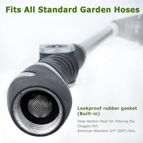 Heavy Duty Watering Wand, 22-Inch Long Metal Garden Hose Wand with Adjustable Rotating Head, Hose Nozzle Sprayer with Thumb Control, Perfect for Hanging Baskets,Shrubs and Plants