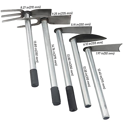 5 PCS Garden Hoe Tool Set, Cultivator Hand Tiller, Digging Hoes - size: Hoes Set 5PCS