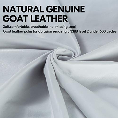 Vgo... 1-Pair Premium Geniune Goat Leather Extra-long Cuff Thornproof, Anti-abrasion, Anti-Impact Gardening Gloves (Size M, White, GA9659) - color: 1 Pair - White Pink, size: Women's Medium