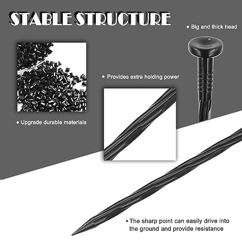 8 Inch Plastic Landscape Anchoring Garden Spikes 25 Pcs - size: 8 in