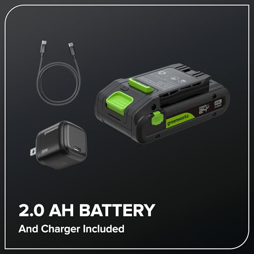 Greenworks 24V 20in Hedge Trimmer, 2.0 Ah Battery and Charger Included - size: 20 in, style: With 2Ah Battery