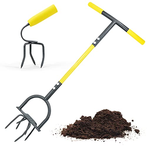 Jardineer Hand Tiller Garden Claw Set, Garden Twist Tiller with Small Soil Tiller, Heavy Duty Manual for Flower Box and Raised Bed - size: Large & Small (2 Units)