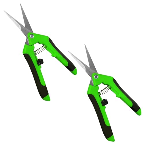Garden Guru Razor Sharp Snip – Professional Garden Pruning Shears Trimmers Scissors – Super Sharp Micro-Tip Precision Stainless Steel Blades - Easy on Arthritic Hands - Soft Ergonomic Handles (2 Pack) - size: 2 Pack, style: Snips