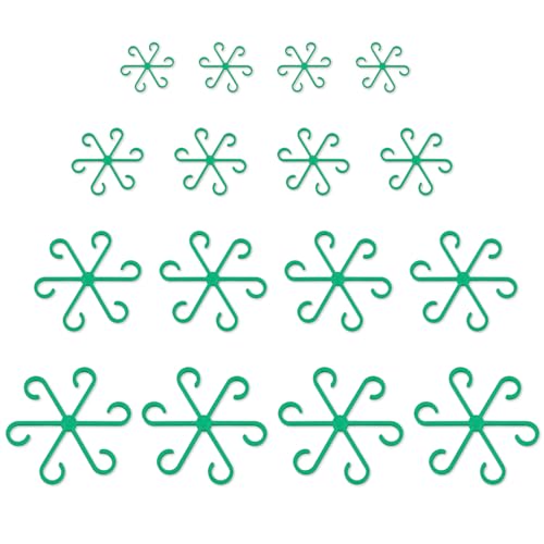 16 Pack Adjustable Indoor Plant Support Stakes, Reusable Plastic Stem Holders & Trellis for Monstera, Pothos, Vines Vertical Growth Air Circulation Stable Stem Support (Green) - color: 16 Pcs Green