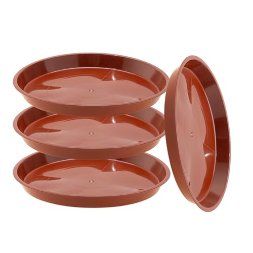4 Pack 10 Inch Terracotta Plant Saucers Drip Trays - color: Terracotta, size: 10 Inch