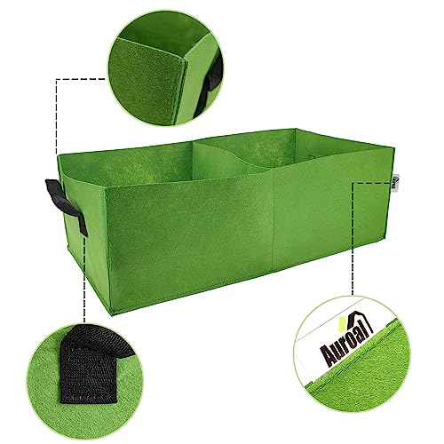 Plant Grow Bags, 5 Pack Fabric Raised Planting Bads, 2 Holes Rectangle Grow Bag, 10 Gallon Breathable Potato Tomato Planter Pots for Outdoor Vegetables Plant Flowers (Green) - color: Green 5 Pack 10 Gallon