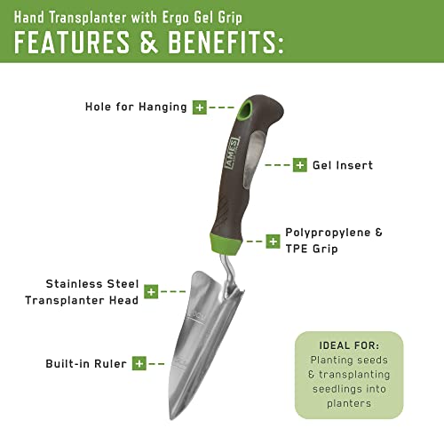 AMES 24450009 3-pc. Ergo Gel Grip Garden Tool Set with Hand Trowel, Transplanter & Cultivator - style: Trowel, Transplanter & Cultivator