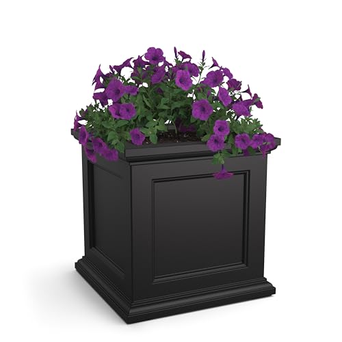 Mayne Fairfield 28in Square Planter, Black - color: Black, size: 28in