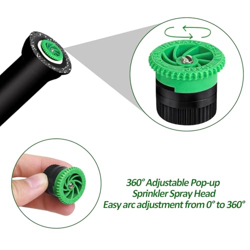 10 Pieces Variable Arc Nozzle, Sprinkler Heads Replacement Compatible With Pop Up Sprinklers Adjustable 0° - 360° Full Circle Pattern Spray Nozzle for Garden Lawn Irrigation (4AN) - size: Arc Nozzle-4VAN